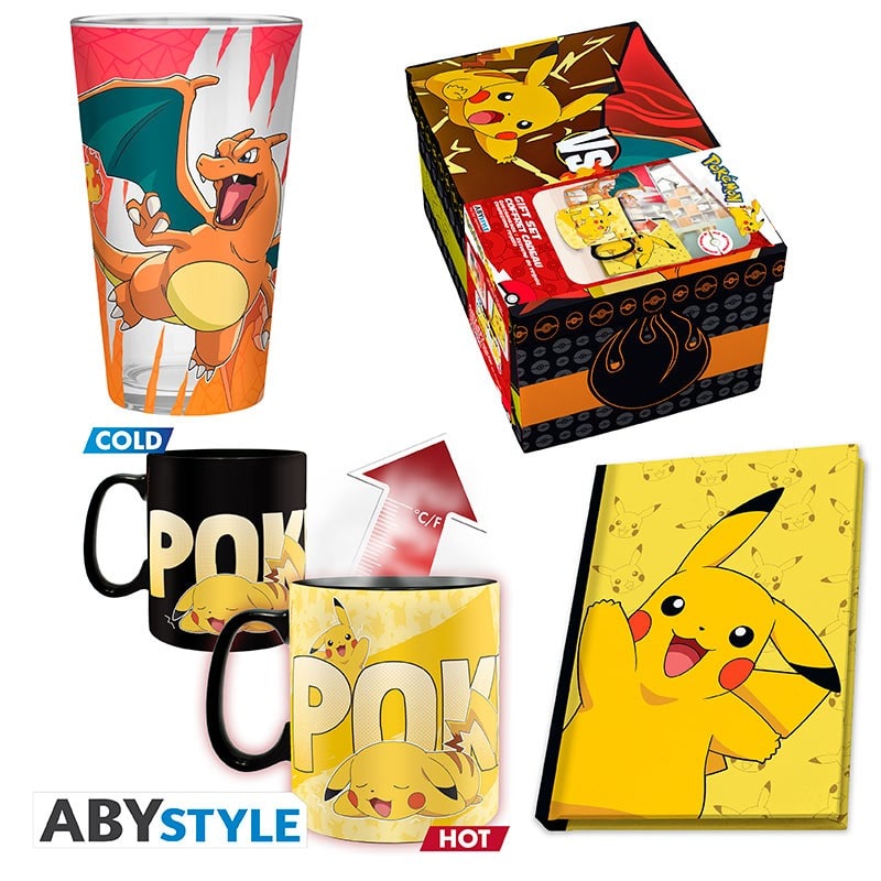 Gift Box con 1 Tazza 1 Bicchiere e 2 sottobicchieri Pikachu Pokemon - Mitico