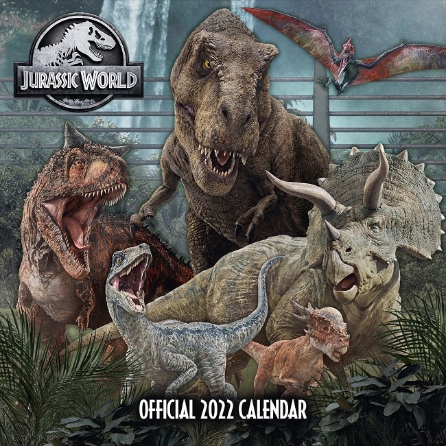 JURASSIC WORLD Dinosauri Calendario Ufficiale 2022 da Muro 30x30cm 12 Mesi  con Caselle - Oggetti Fantastici