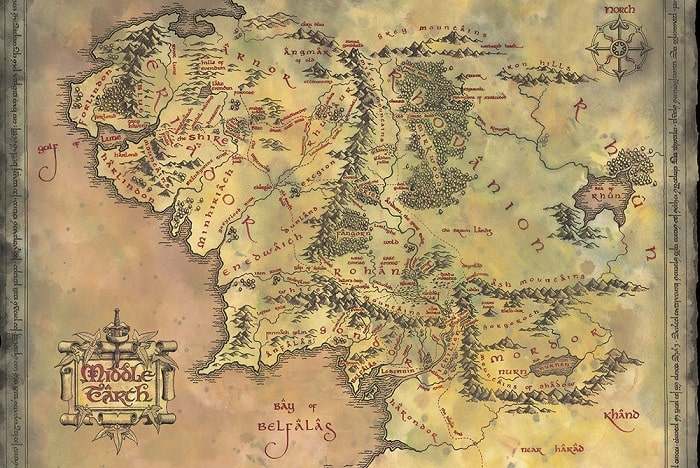 Signore degli Anelli - Mappa Classica Terra di Mezzo - Maxi Poster #331 -  91x61cm Orizzontale